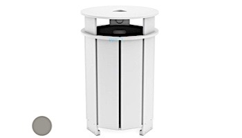 Ledge Lounger Mainstay Collection Outdoor Round Trash Bin | Gray | LL-MS-TB-RD-GRY