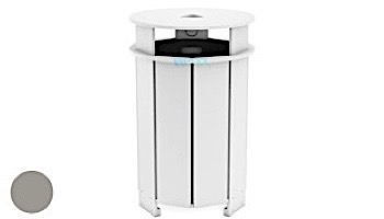 Ledge Lounger Mainstay Collection Outdoor Round Trash Bin | Gray | LL-MS-TB-RD-GRY