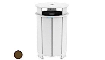 Ledge Lounger Mainstay Collection Outdoor Round Trash Bin | Brown | LL-MS-TB-RD-BN