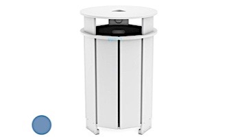 Ledge Lounger Mainstay Collection Outdoor Round Trash Bin | Sky Blue | LL-MS-TB-RD-SB