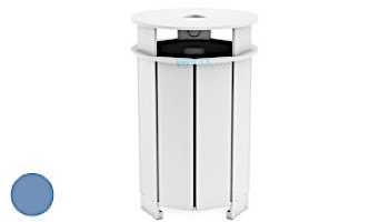 Ledge Lounger Mainstay Collection Outdoor Round Trash Bin | Cloud | LL-MS-TB-RD-CD