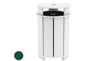 Ledge Lounger Mainstay Collection Outdoor Round Trash Bin | Green | LL-MS-TB-RD-GN