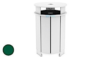 Ledge Lounger Mainstay Collection Outdoor Round Trash Bin | Red | LL-MS-TB-RD-RD