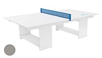 Ledge Lounger Outdoor Games Collection Ping Pong Table | White | White Paddles and Sky Blue Net | LL-GM-PG-WH-WH-SB