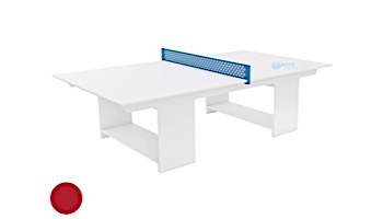 Ledge Lounger Outdoor Games Collection Ping Pong Table | Red | Paddles and Net | LL-GM-PG-RD