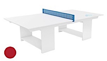 Ledge Lounger Outdoor Games Collection Ping Pong Table | Red | Paddles and Net | LL-GM-PG-RD