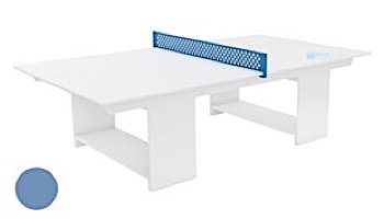 Ledge Lounger Outdoor Games Collection Ping Pong Table | White | White Paddles and Sky Blue Net | LL-GM-PG-WH-WH-SB