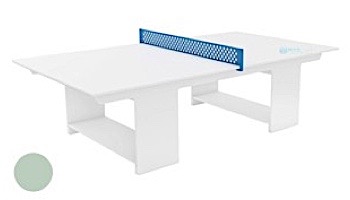 Ledge Lounger Outdoor Games Collection Ping Pong Table | White | White Paddles and Sky Blue Net | LL-GM-PG-WH-WH-SB