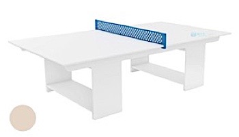 Ledge Lounger Outdoor Games Collection Ping Pong Table | White | White Paddles and Sky Blue Net | LL-GM-PG-WH-WH-SB