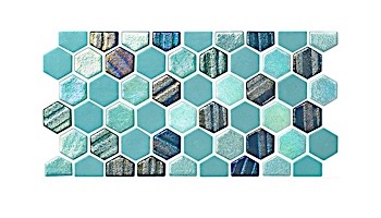 National Pool Tile Starburst Border Glass Tile | Arctic Blue | STA-ARCTIC BDR