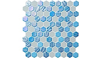 National Pool Tile Starburst Mosaic Glass Tile | Arctic Blue | STA-ARCTIC