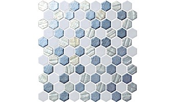 National Pool Tile Starburst Mosaic Glass Tile | Silver | STA-SILVER