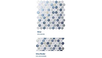 National Pool Tile Starburst Mosaic Glass Tile | Silver | STA-SILVER