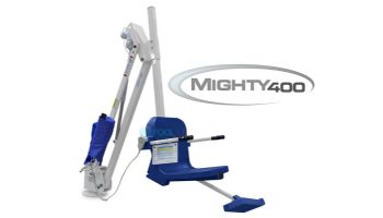 Aqua Creek Mighty 400 Pool Lift | No Anchor | White Powder Coat with Blue Seat | F-MTY400