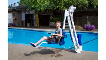 Aqua Creek Mighty 400 Pool Lift | No Anchor | White Powder Coat with Blue Seat | F-MTY400