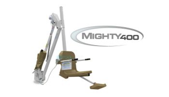 Aqua Creek Mighty 400 Pool Lift | No Anchor | White Powder Coat with Tan Seat | F-MTY400-T