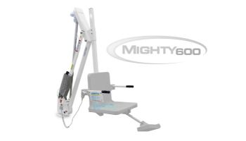 Aqua Creek Mighty 600 Pool Lift | No Anchor | White Powder Coat with White Seat | F-MTY600-W