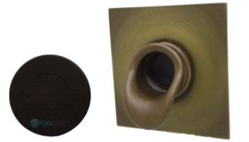 Black Oak Foundry Short Scupper with Square Backplate | Almost Black Finish | S65-BLK | S69-Square-BLK