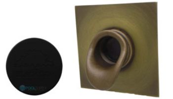 Black Oak Foundry Short Scupper with Square Backplate | Brushed Nickel Finish | S65-BN Square