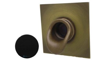 Black Oak Foundry Short Scupper with Square Backplate | Almost Black Finish | S65-BLK | S69-Square-BLK