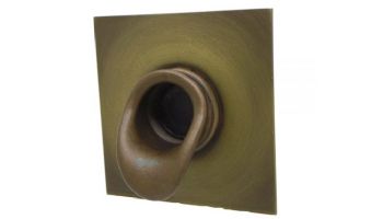 Black Oak Foundry Short Scupper with Square Backplate | Antique Brass / Bronze Finish | S65-AB | S69-Square-AB