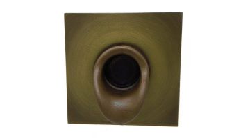 Black Oak Foundry Short Scupper with Square Backplate | Antique Brass / Bronze Finish | S65-AB | S69-Square-AB