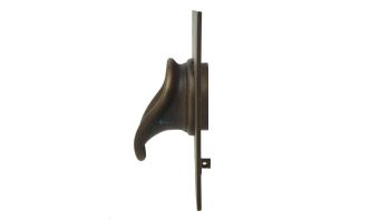 Black Oak Foundry Short Scupper with Square Backplate | Antique Brass / Bronze Finish | S65-AB | S69-Square-AB