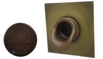 Black Oak Foundry Short Scupper with Square Backplate | Almost Black Finish | S65-BLK | S69-Square-BLK