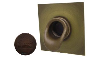 Black Oak Foundry Short Scupper with Square Backplate | Distressed Copper Finish | S65-DC | S69-Square-DC
