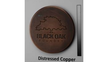 Black Oak Foundry Short Scupper with Round Backplate | Distressed Copper Finish | S65-DC