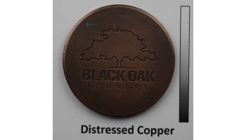 Black Oak Foundry Short Scupper with Round Backplate | Distressed Copper Finish | S65-DC | S69-DC Round