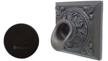 Black Oak Foundry Square Short Oak Leaf Scupper | Almost Black Finish | S61-BLK Square