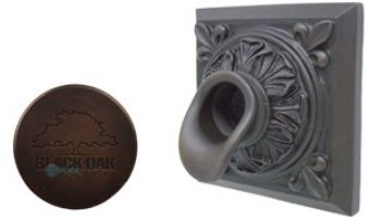 Black Oak Foundry Square Short Oak Leaf Scupper | Antique Brass / Bronze Finish | S61-AB
