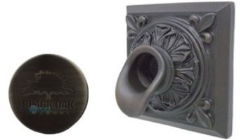 Black Oak Foundry Square Short Oak Leaf Scupper | Almost Black Finish | S61-BLK
