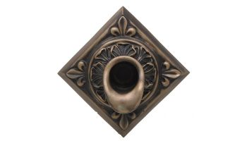 Black Oak Foundry Diamond Short Oak Leaf Scupper | Almost Black Finish | S61-BLK Diamond