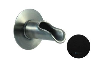 Black Oak Foundry Roman Scupper with Round Backplate | Almost Black Finish | S55-BLK