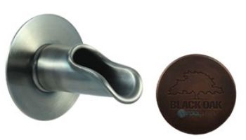 Black Oak Foundry Roman Scupper with Round Backplate | Almost Black Finish | S55-BLK