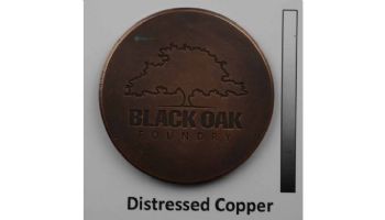 Black Oak Foundry Roman Scupper with Round Backplate | Distressed Copper Finish | S55-DC | S58-DC Round