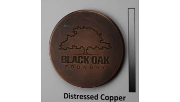 Black Oak Foundry Roman Scupper with Round Backplate | Distressed Copper Finish | S55-DC | S58-DC Round