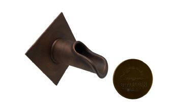 Black Oak Foundry Roman Scupper with Diamond Backplate | Antique Brass / Bronze Finish | S55-AB | S58-AB Diamond