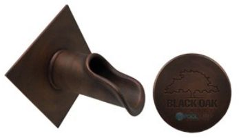 Black Oak Foundry Roman Scupper with Diamond Backplate | Brushed Pewter Finish | S55-BP