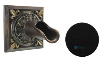 Black Oak Foundry Square Oak Leaf Scupper | Atique Pewter Finish | S52-AP