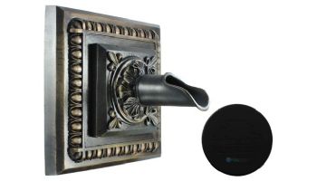 Black Oak Foundry Square Apollo Backplate with Oak Leaf Scupper | Almost Black Finish | S53-BLK