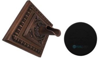 Black Oak Foundry Diamond Apollo Backplate with Oak Leaf Scupper | Distressed Copper Finish | S53-DC
