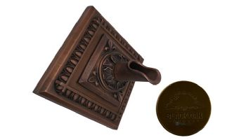 Black Oak Foundry Diamond Apollo Backplate with Oak Leaf Scupper | Antique Brass / Bronze Finish | S53-AB