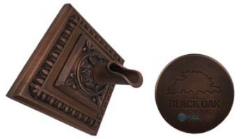 Black Oak Foundry Diamond Apollo Backplate with Oak Leaf Scupper | Almost Black Finish | S53-BLK