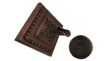 Black Oak Foundry Diamond Apollo Backplate with Oak Leaf Scupper | Antique Pewter Finish | S53-AP