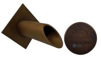 Black Oak Foundry 1.5" Deco Wall Scupper with Diamond Backplate | Almost Black Finish | S911-BLK