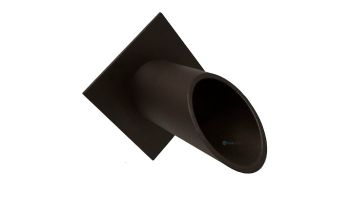 Black Oak Foundry 2" Deco Wall Scupper with Diamond Backplate | Almost Black Finish | S912-BLK