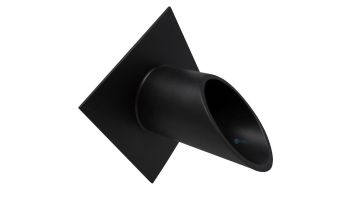 Black Oak Foundry 2.5" Deco Wall Scupper with Diamond Backplate | Almost Black Finish | S913-BLK